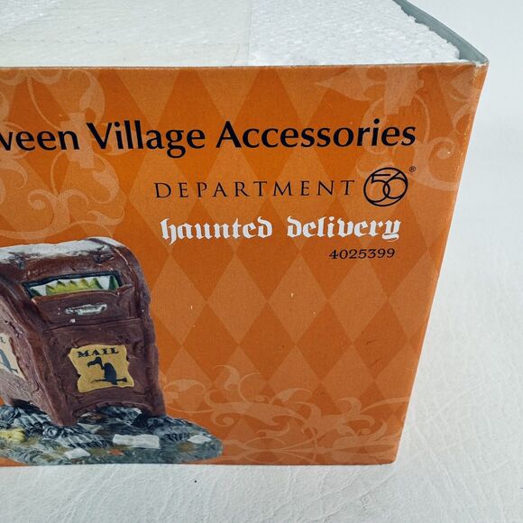Department Dept 56 Halloween Village Accessories Haunted Delivery Mailbox New - Picture 2 of 7